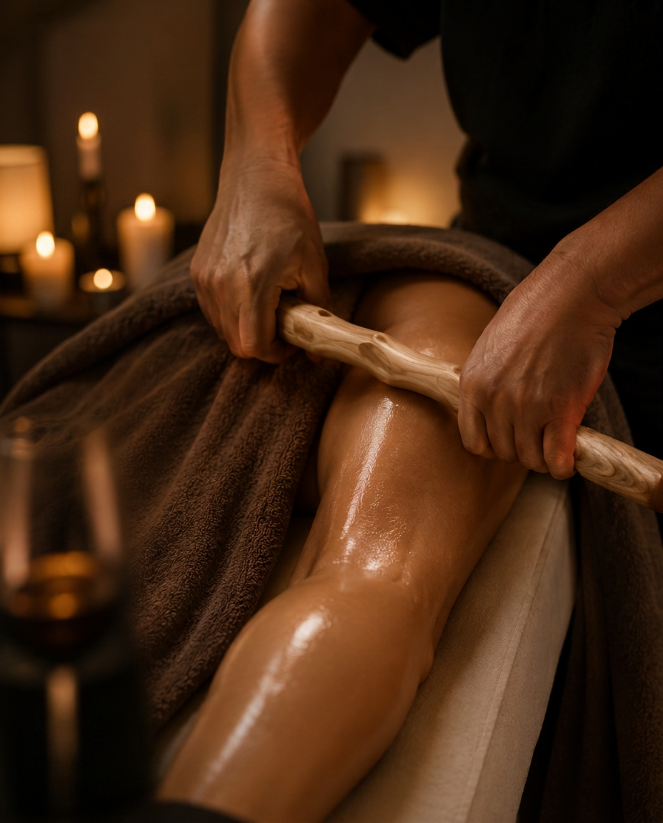 Massage der Beine mit dem Arcus Relief Stick