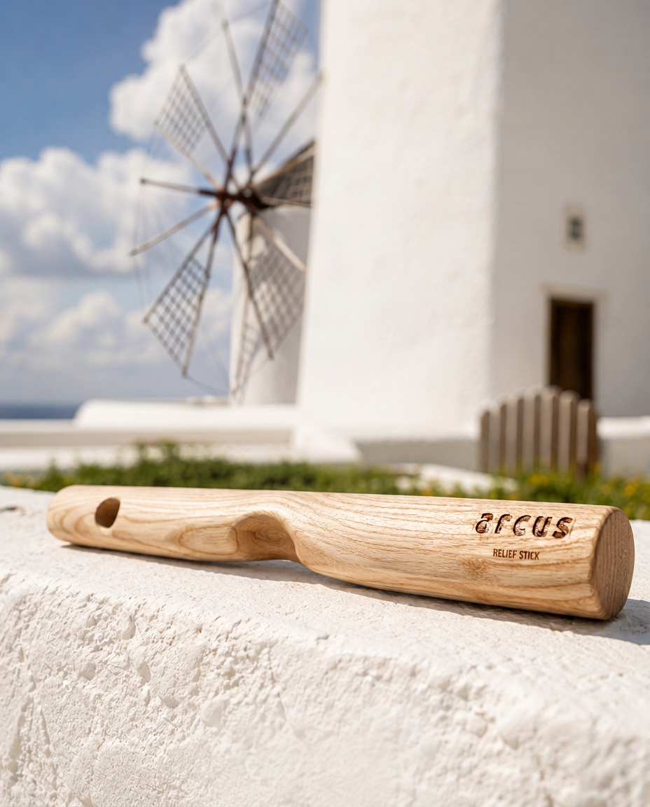 Detailaufnahme des Arcus Relief Sticks aus Holz
